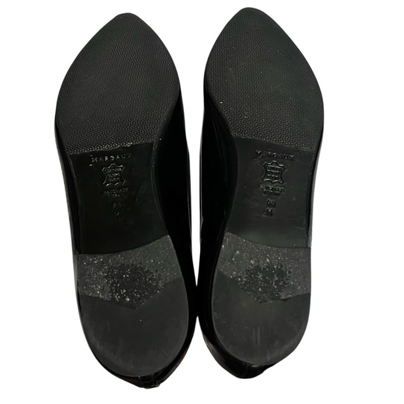 Margaux 13 Pointe Black Patent Leather Pointed Toe Bow Classic Comfort Flats - Picture 7 of 10